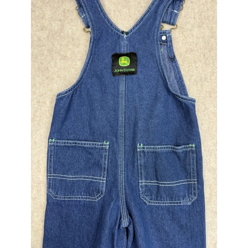 John Deere Overalls Boys Size 4T Denim Jean Farm Tractor 100% Cotton